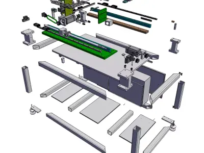 Large flat engraving machine 3D model