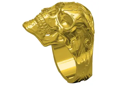 Skull Engraving Ring for Men 3D print model