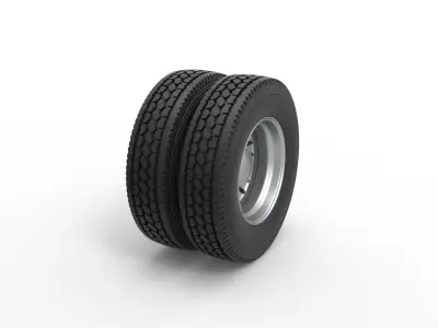 Rear custom wheel of semi truck Version 12 Scale 1 to 25 3D print model
