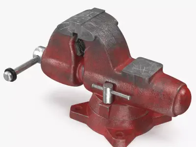 Pipe Bench Vise Dusty Rigged 3D model