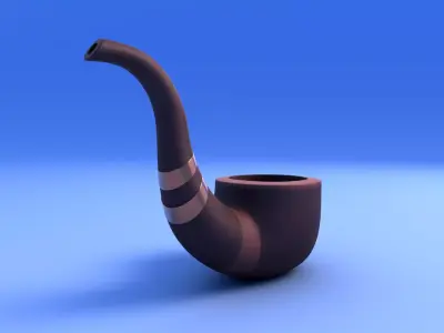Pipe - Wood - rigged Low-poly 3D model