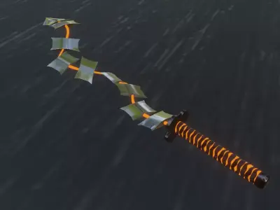 Chain sword Low-poly 3D model