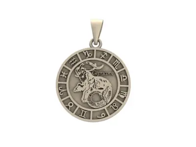 Capricorn zodiac pendant 3D print model