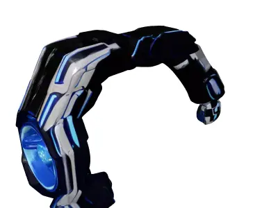 SciFi Gauntlet with Blue Energy Conduits 3D model