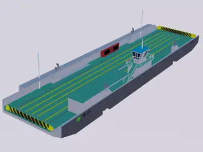 Balsa Ferry Santos Brazil Low-poly 3D model