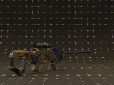 Sci-Fi Rifle Low-poly 3D model