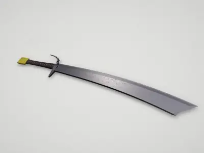Game asset Leather-Handled Battle-Ready Sword 3D model