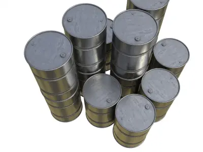 Steel Barrel PBR Low-poly 3D model