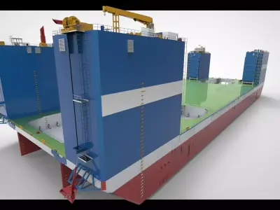 Floating dock 3 drydock 3D model