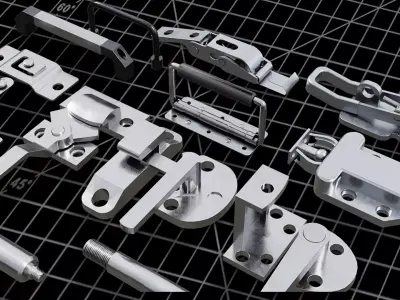 100 Mechanical Components 3D model