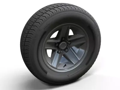 80s sport car wheel highpoly 3D model
