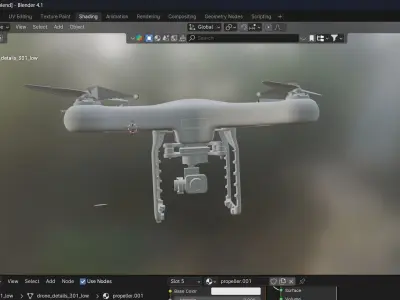Surveillance Drone Camera Blender Model 3D model