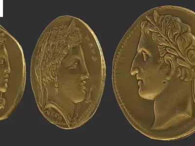 Ancient coin collection print models EP1 3D print model