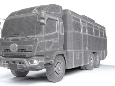 3d Model Hino 500 Series Manhaulers Minning cars Passenger Low-poly 3D model