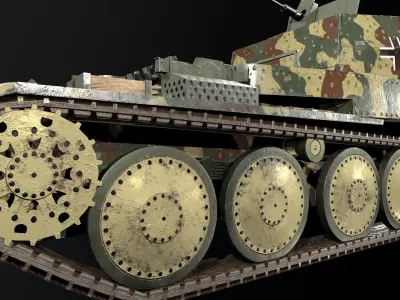 Flakpanzer 38 Gepard Tank Low-poly 3D model