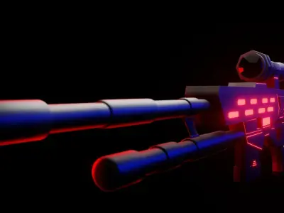 Low Poly SCI-FI Sniper Rifle Low-poly 3D model