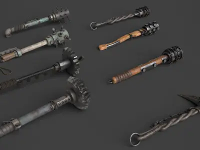 Modifiable Strike Weapons 1 3D Model Pack