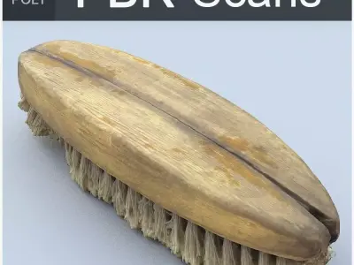 Brush High Poly wooden 3D model