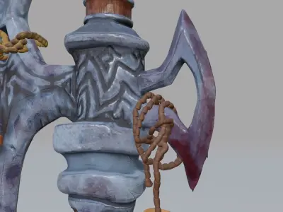 Un Axe medium poly model to a game or Low-poly 3D model