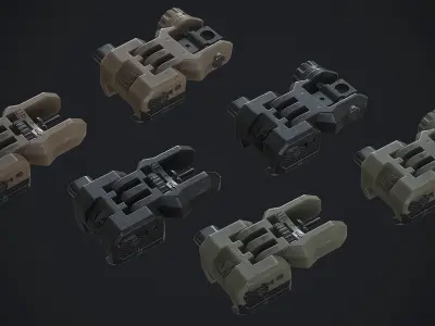 Command Arms Flip Rear Sight FRS Low-poly 3D model