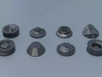 Cylinder parts - Mini SUB-D ready Pack Free 3D model