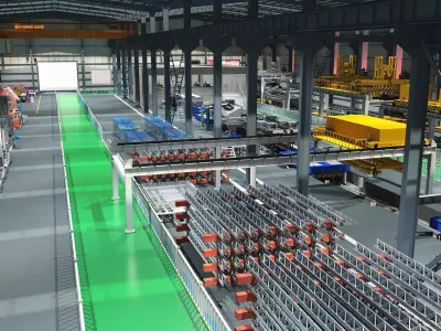 Factory Interior - Workshop 3D model