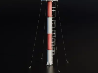 Antenna Large Industrial - Parabolic Roof Unit - Type C Low-poly 3D model