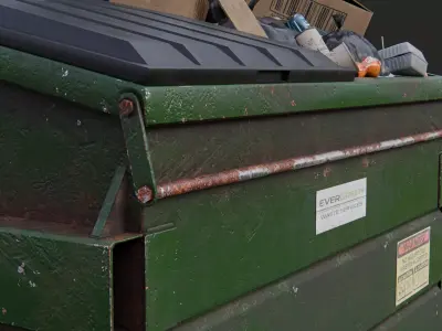 Overfilled Garbage Dumpster  Low-poly 3D model