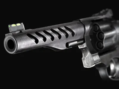 GP100 Revolver Low-poly 3D model