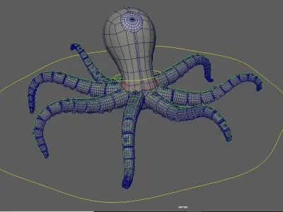 Octopus robot Low-poly 3D model