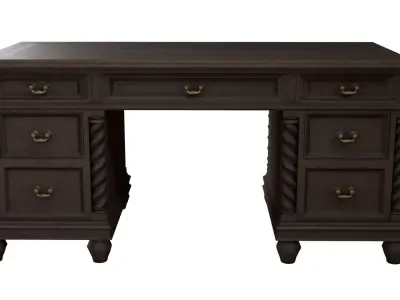 Desk - Antique Desk 3D Lowpoly model Low-poly 3D model