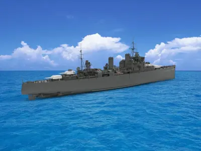 British heavy cruiser 3D model