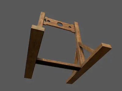 Pillory Low-poly 3D model wooden chair Low-poly 3D model