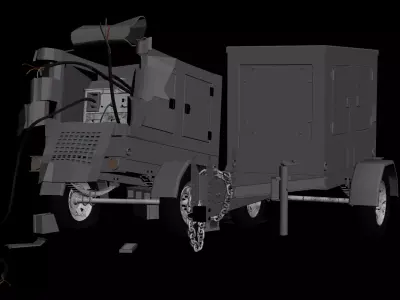 Abandoned Industrial Generator Trailer 3D model