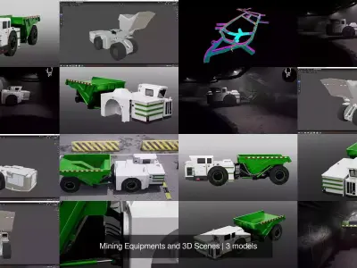 Mining Equipments and 3D Scenes 3D Model Pack