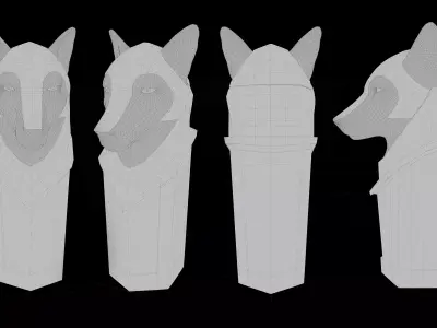 Wolf Knight Shield  Low-poly 3D model