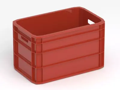 Portable Plastic Crate red 3D model