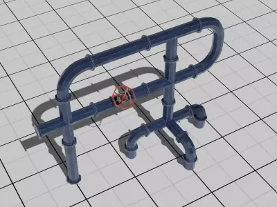 Low Poly Industrial Pipe Pack Free 3D model