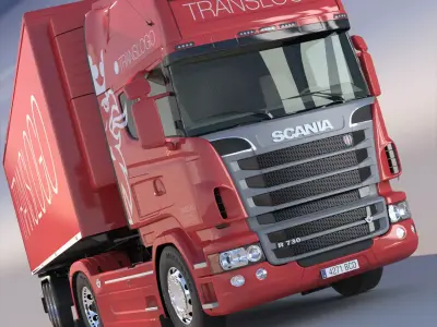 Euro Truck with Refrigerated Semitrailer 3D model