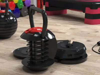 Kettlebell with Disks 3D model