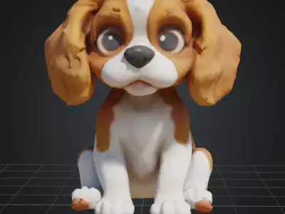 Dog Model - Cavalier King Charles Spaniel 3D model