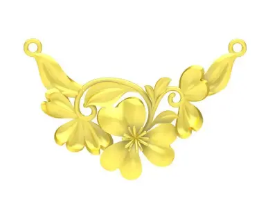 Elegant Floral Jewelry Connector Ornament 183a 3D print model