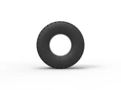 Military truck tire 2 Scale 1 to 25 3D print model