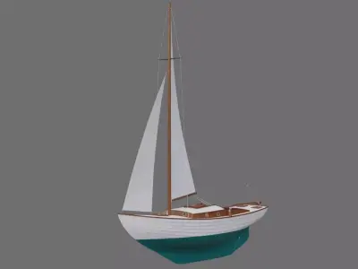 Sailboat 1A Low-poly 3D model