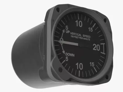 Mikrotechna Climb Rate Aircraft Gauge Rigged 3D model