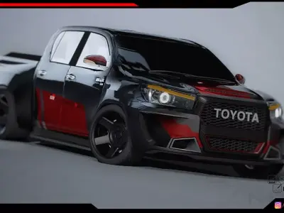 Toyota Hilux pickup body Kit Low-poly 3D model