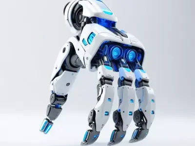 Futuristic Robotic Hand with Glow 3D model