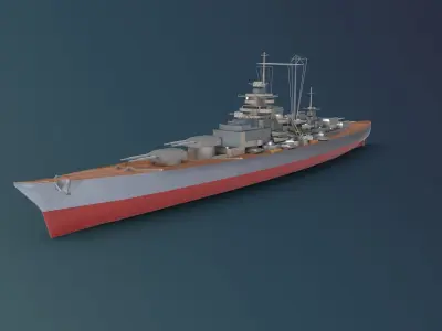 battleship destroyer  3D model