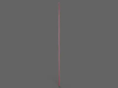 PBR Wushu Stick Red Low-poly 3D model