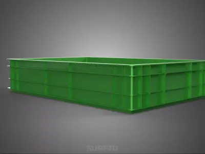 GREEN PLASTIC STORAGE TOOLBOX WORKSHOP TOOLS GARAGE SPARE PART 3D model